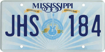 MS license plate JHS184