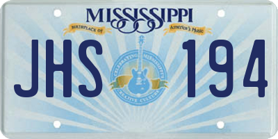 MS license plate JHS194