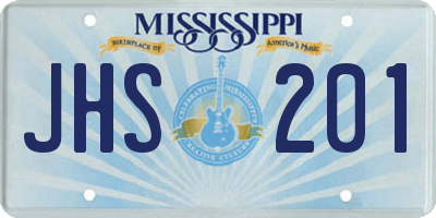 MS license plate JHS201