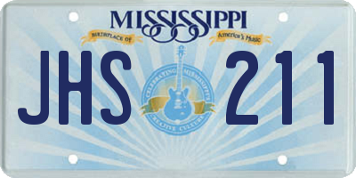 MS license plate JHS211