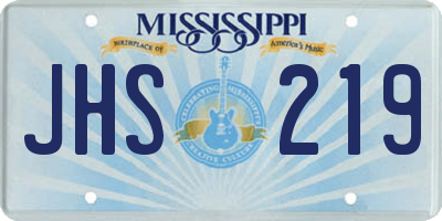 MS license plate JHS219