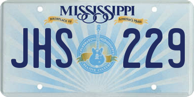 MS license plate JHS229