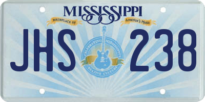 MS license plate JHS238