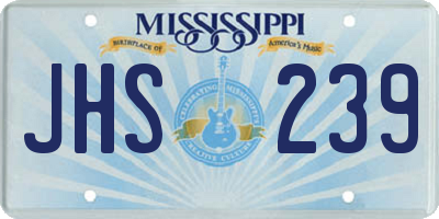 MS license plate JHS239