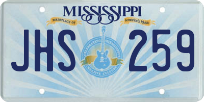 MS license plate JHS259
