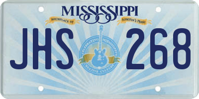 MS license plate JHS268