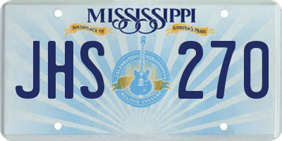 MS license plate JHS270