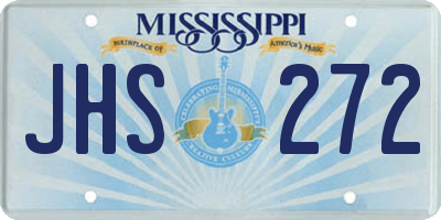MS license plate JHS272