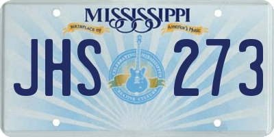 MS license plate JHS273