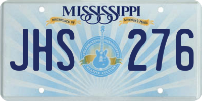 MS license plate JHS276