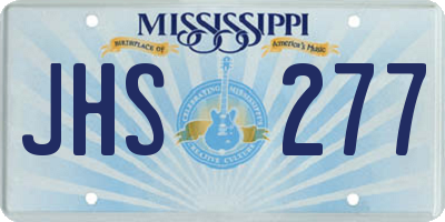 MS license plate JHS277