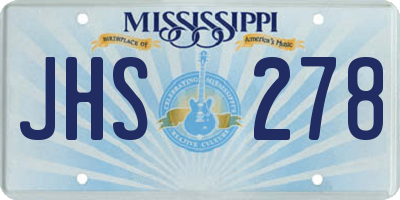MS license plate JHS278
