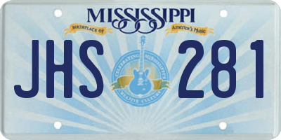 MS license plate JHS281