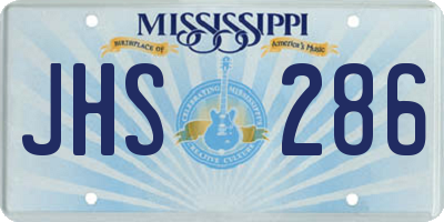 MS license plate JHS286