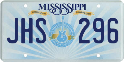 MS license plate JHS296
