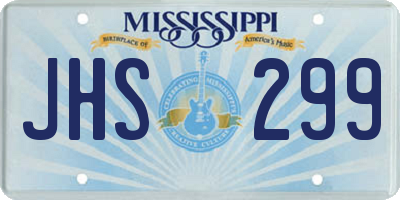 MS license plate JHS299