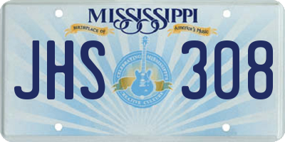 MS license plate JHS308