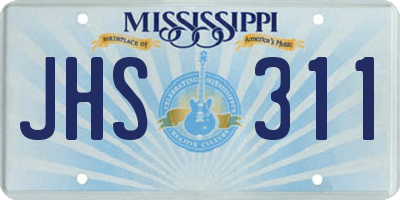 MS license plate JHS311
