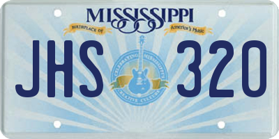 MS license plate JHS320