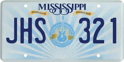 MS license plate JHS321