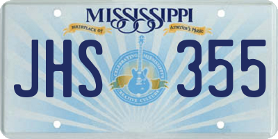 MS license plate JHS355