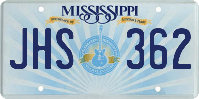 MS license plate JHS362
