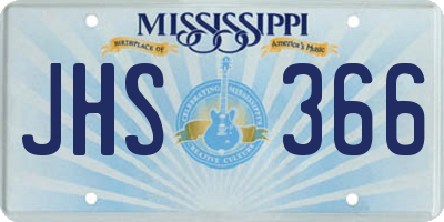 MS license plate JHS366