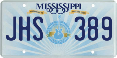 MS license plate JHS389