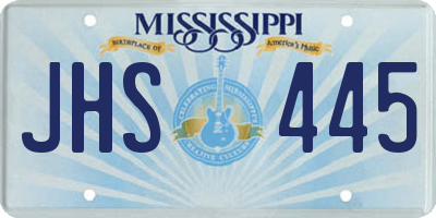 MS license plate JHS445