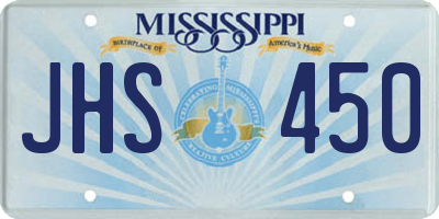 MS license plate JHS450
