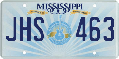 MS license plate JHS463