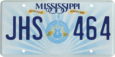 MS license plate JHS464