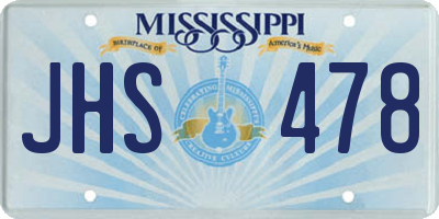 MS license plate JHS478