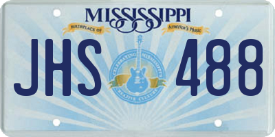MS license plate JHS488
