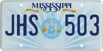 MS license plate JHS503