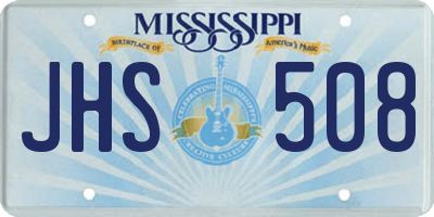 MS license plate JHS508