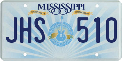 MS license plate JHS510