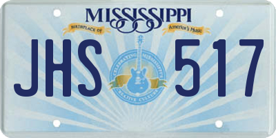 MS license plate JHS517