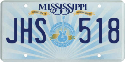 MS license plate JHS518