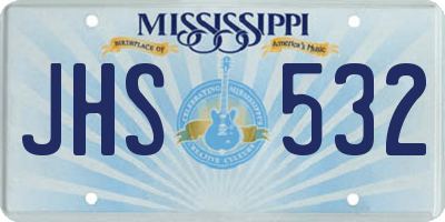 MS license plate JHS532