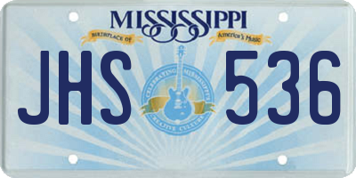 MS license plate JHS536