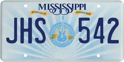 MS license plate JHS542