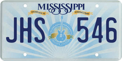 MS license plate JHS546