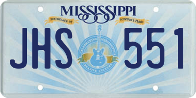 MS license plate JHS551