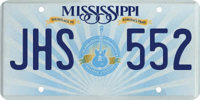 MS license plate JHS552