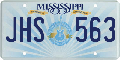 MS license plate JHS563
