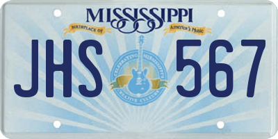 MS license plate JHS567