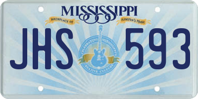MS license plate JHS593
