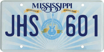 MS license plate JHS601
