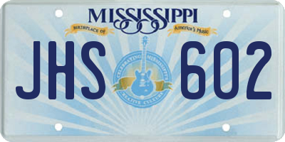 MS license plate JHS602